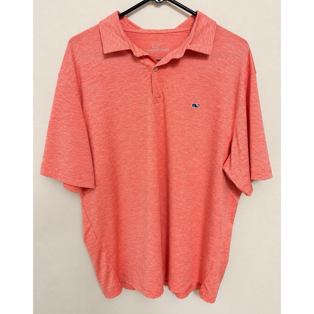 Vineyard Vines Men's XL Performance Polo Coral Orange Golf Shirt